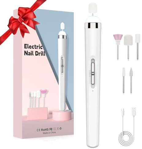 MMK Electric Nail Files Machine Kit for Acrylic Nails Gel, Professional Nail Drill for Dead Skin Removal and Polishing with LED Light, Manicure and Pedicure Tools for Beginner Girl Women Mums
