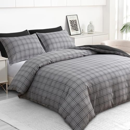 Grace King Size Duvet Cover Sets - Premium Microfiber Reversible Kingsize Duvet Cover Sets (230 x 220 cm) 3 Pcs - Ultrasoft Hypoallergenic Luxury Quilt Cover Bedding Set With Zipper Closure