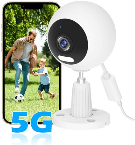 GUOANVISION 5G/2.4G Indoor Security Camera, 3MP Indoor Outdoor Camera for Dog/Cat/Pet/Nanny/Baby Monitor/Elder, IP66 Waterproof, 3 Night Vision, Auto-Zoom, SD/Cloud