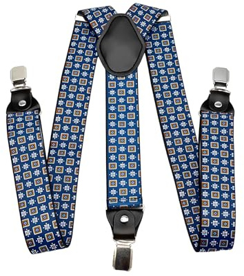 Guador Bretelle Uomo Lavoro Orma Di Y Eleganti Con Clip Robuste Bretelle Da Uomo Elastici e Registrabili Larghe 3.5cm Eleganti Vintage