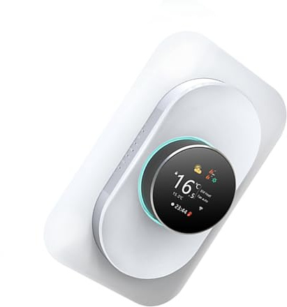 Fabater Smart WiFi-termostat, LCD-skärm i Färg, Programmerbar Temperaturkontroll för Värmepump, Energibesparing för Familjer, Enkel Installation