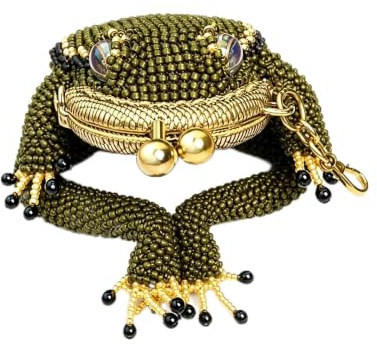 Charmant Porte-Monnaie Grenouille en Perles avec Fermoir à Clip,Kit De Bricolage (DIY) pour CréAtion De Perles,pour CréEr Une Mini-Pochette avec Anneau De Transport,IdéAl pour La Monnaie CléS