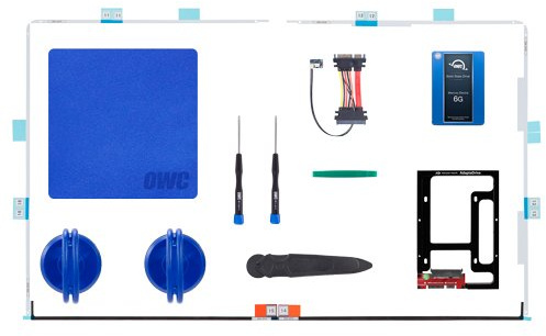 OWC SSD Upgrade Bundle For 2012-2015 iMacs, 500GB 6G SSD, Drive Converter Bracket, In-line Digital Thermal Sensor Cable, Installation tools