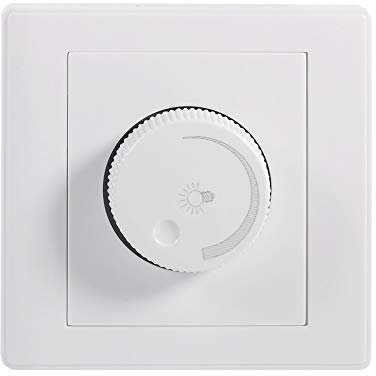 Interrupteur Variateur - Poussoir Mural de Pratique On/Off Rotary LED Gradateur Lampe Luminosité Contrôleur de