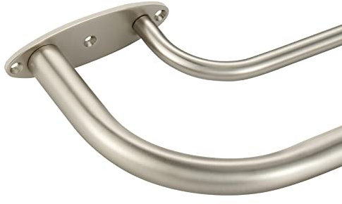 Room Darkening Wrap Around Double Curtain Rod Set,Extendable Metal Rod Set 1 Inches Front Rod and 5/8 Inches Rod for Window 28-48,Satin Nickel