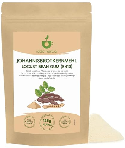 IDDA Herbal Johannesbrödkärnmjöl E410 125g, Johannesbrödfrömjöl, Naturligt Förtjockningsmedel, Viskositet 3000 CPS