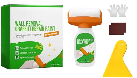 500g Walzenbürsten Wandreparaturwerkzeug, Wandwalzenbürsten-Set, geeignet für die Reparatur der Wand mit Latexfarbe, Mini Wandfarbe Roller für Weiße Wandfarbe und Graffiti Entferner