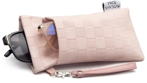 Face Shadow Custodia per Occhiali da Sole Morbida a Scatto per 2 Occhiali da Sole in Microfibra per Donna e Uomo, Unisex