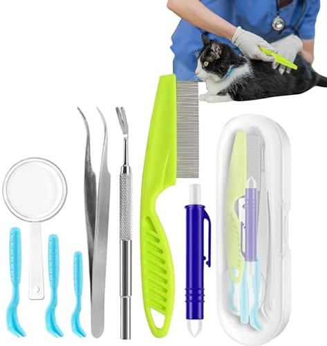 Youngwier Estrattore di zecche per cani, strumento di rimozione delle zecche – Pinzetta portatile per la rimozione delle zecche – Dispositivo compatto per pulci e zecche, per cani e