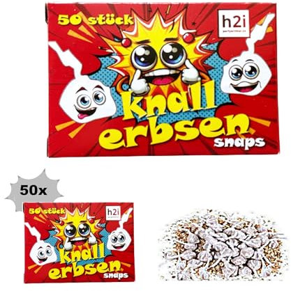 h2i Knallerbsen | 2500 St. | Knallteufel Trickknaller Pop Snaper | der perfekte Scherzartikel für Silvester Halloween Geburtstag & Partys – Spaß garantiert |o| Jugendfeuerwerk & Kinderfeuerwerk Kat F1