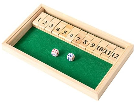 Würfelspiel Shut The Box 2 Spieler,Klappbrett Spiel,Shut The Box Tisch Spiel,Shut Box Game,Shut The Box Würfelspiel Tisch,Brettwürfelspiel Mit 12 Zahlen Und Deckel