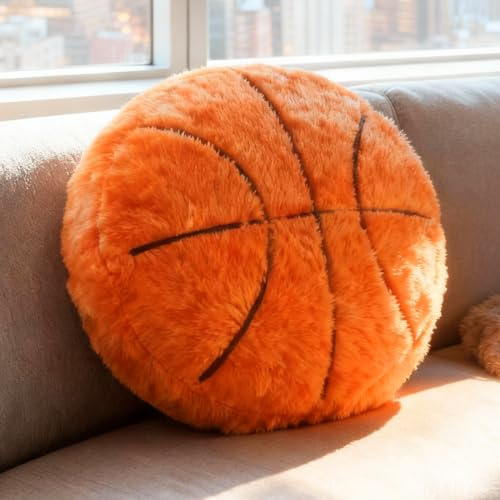 Augesak Cuscino da basket in peluche, 35 x 35 cm, cuscino decorativo da basket