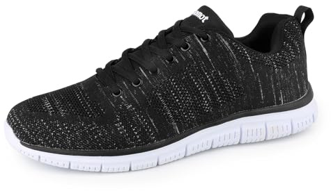 riemot Sneakers Scarpe da Ginnastica Donna Traspiranti Scarpes da Running Corsa Camminata Tennis Outdoor Fitness Sportive Scarpe Palestra Donna Sneaker per Jogging Lavoro Leggere Casual, Nero, 42 EU