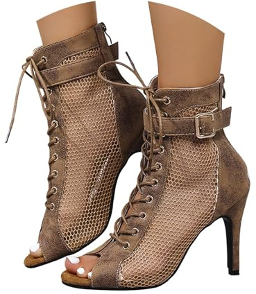 Damer stilett höga klackar pumps lack spets 12 cm klack, sandaler damer gotiska eleganta sandaletter vintage högklackade skor maskerade latin dansskor snören spännpumps sexiga dansstövlar