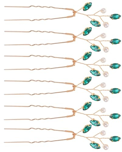 CAXUSD 6 Horquillas Pelo y Ajuste Cómodo Perlas y Metal, Diseño Clásico de Novia Accesorios Decorativos Perfectos para Boda