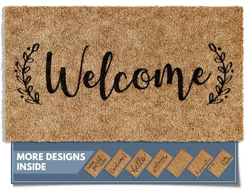 Barnyard Designs Doormat Welcome Mat for Outdoors, Large Front Door Entrance Mat, Brown (Welcome, 30x17)