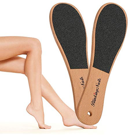 Lima per piedi per rimuovere calli e pelle morta, raspa per talloni, raspa professionale per pedicure con manico in legno, 2 pezzi