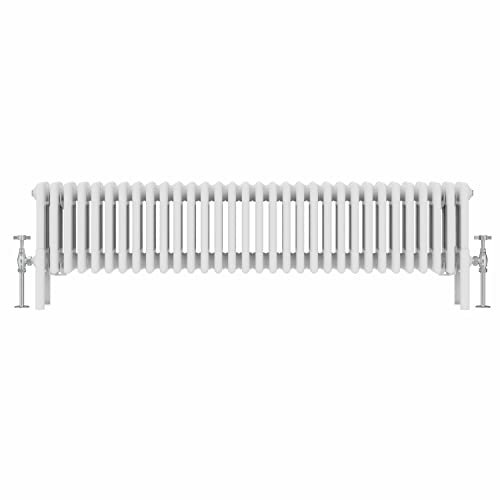 NRG Traditional 4 Column Horizontal Radiator 300x1460mm Gloss White Central Heating Radiators