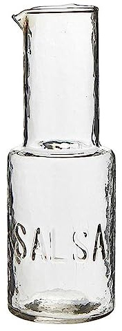 Santa Barbara Design Studio Glass Salsa Carafe Hammered Glass Embossed Salsa Holder, 8.25 Tall, Clear