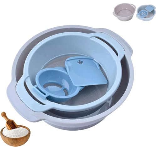 4-teiliges Stapelbares Pollensieb-Set, Leichtes Trimmtablett mit Netz, Mehlsieb-Set Zum Backen in der Küche