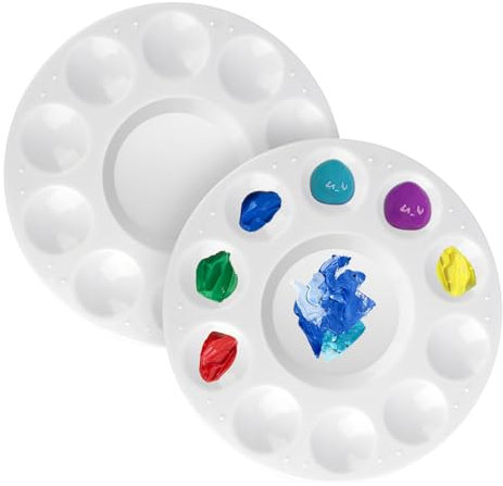 Paletten,Mischpalette,2PCS Farbwanne,Malkasten,Palette, Wet Palette,Mischpalette Acrylfarben, Mischen,Farbwanne Klein,Mischpalette Schule,Bastelarbeiten Weiß