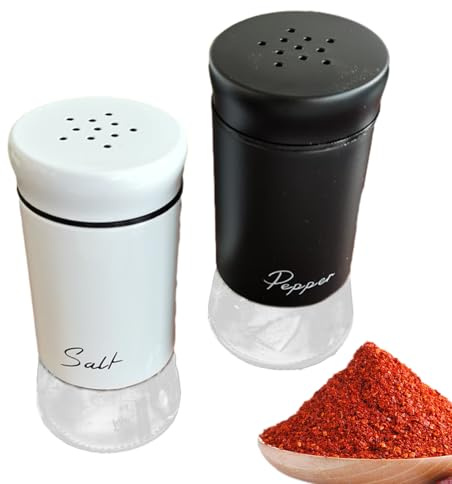 Salt- och pepparströare för matlagning | 2 stycken kryddströare – påfyllningsbar saltströare, för lägenhet, matbord, skåp, terrass, frukost, picknick, kontor, lunchhörna, buffé, restaurang