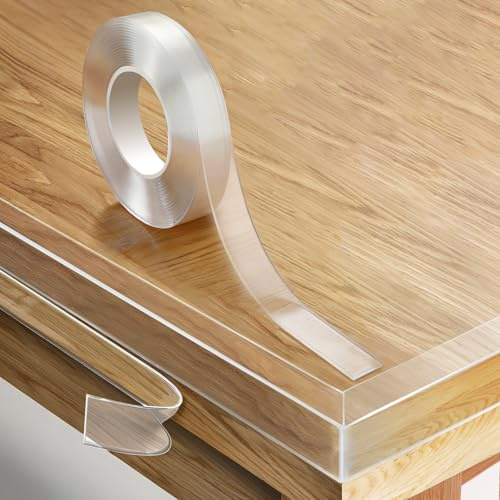 Hexizexi Klar kantskyddsremsa 5 m x 2 cm självhäftande 1 mm tjock | Transparent kantskydd möbler kantskydd för bord skåp säng möbler kök vägg