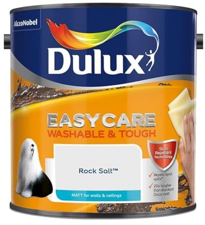 Rock Salt Dulux Easycare Matt Emulsion Paint 2.5L – Washable & Stain Resistant, Durable Matt Finish, Quick Dry, Low Odour Interior Wall & Ceiling Paint