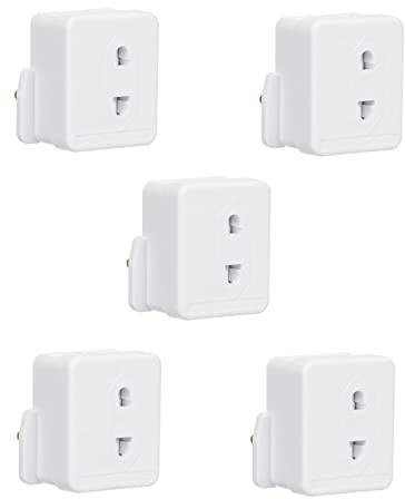 Invero® 5x Pack of Shaver Adaptor UK 3 Pin to 2 Pin Socket Plug Fuse ideal for Electric Toothbrush, Bathroom Shaving and more - White