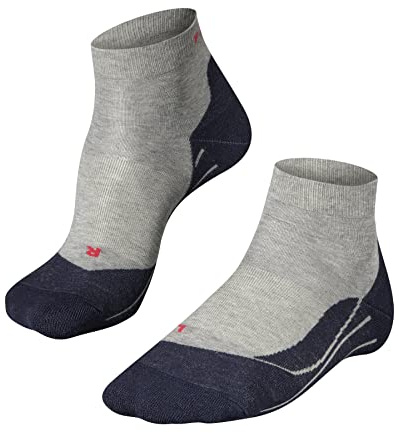 FALKE Herren Laufsocken RU4 Endurance Short M Sso Baumwolle Funktionsmaterial antiblasen 1 Paar, Grau Lightgrey 3406, 42-43