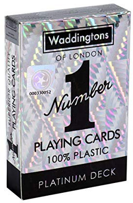 Waddingtons Number 1 Spielkarten Platinum Edition - Platinum Deck Spielkarten - Klassische Kartenspiel für Poker - 1+ Spieler ab 4+ Jahren - Englisch