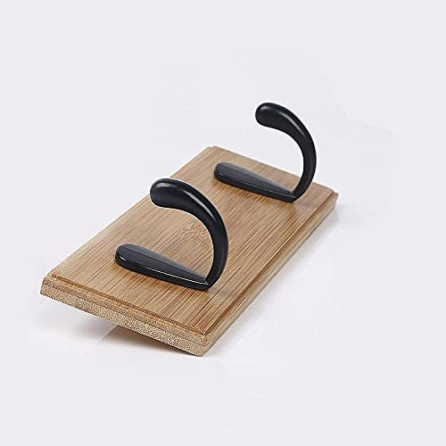 EYCFSJ Door Hooks Perforated Clothes Hook Solid Wood Hanger Hook Wall Hanging Wall Row Hook Rack Coat Hook Door Hook Black 2 Hooks