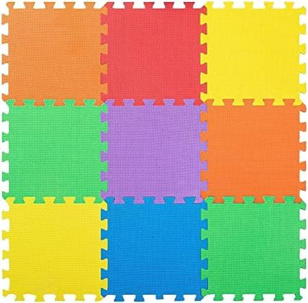 Abaseen Multi-Color Interlocking Floor Mats Exercise Mats, Gym Flooring Mat, Under Pool Mats Interlocking Puzzle EVA Floor Tiles, Yoga Matting EVA Foam-Rubber Non Slip Tile (18 Mats - 20 SQ FT)