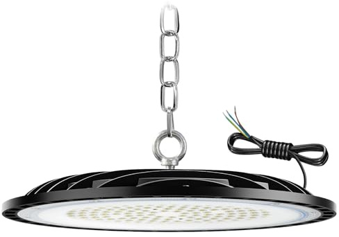 ZXICH UFO LED Lámpara de Alta Bahía,200W 30000LM Led Iluminación Comercial,6000K-6500K LED Iluminación de Almacén,IP65 Impermeable Naves Industriales Para Patio,Garaje,Fábrica,Taller
