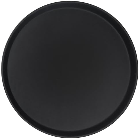 Argon Tableware Black Round Tray - 45cm - Reusable Rubberized Surface Non Slip Serving Tray for Serving Food, Drinks at Parties, Bars, Restaurants and Home