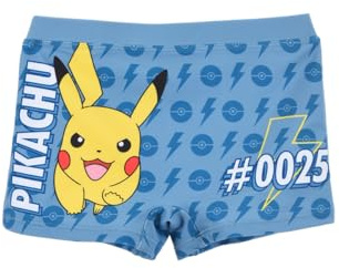 Pokémon Short de bain pour garçons, maillot de bain Pikachu Design Boxer de bain pour les adolescents, tailles 6 à 12 ans, bleu, 10 ans