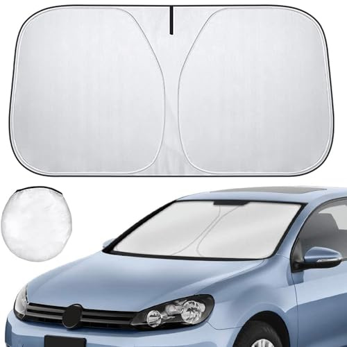 Aonveki Parasol Coche Delantero, Parasol Luna de Coche para Protección Rayos UV, Parasol para Parabrisas de Coche, Protector Solar para Coches y SUV Compactos (137x70 cm)