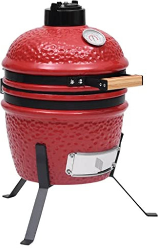 Home & Garden Kamado Barbecue 2 en 1 en céramique Rouge 56 cm