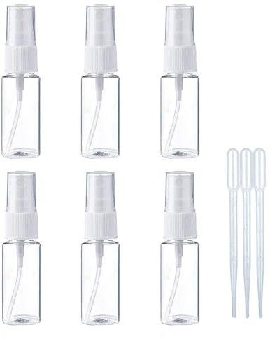 MSLSOZ 6 flaconi spray, flacone spray vuoto da 20 ml, flacone vuoto da viaggio, spray riutilizzabile, bottiglia d'acqua profumata vuota, bottiglia di atomizzazione portatile.