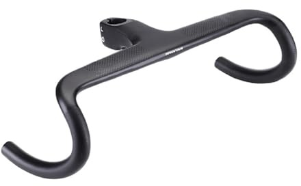 MirOdo Bicicleta Carretera Manillar 28,6mm Integrado Fibra Carbono Curva Manillar 380/400/420mm Ancho Longitud del Vástago 80/90/100/110/120mm Carreras Barras Enrutamiento Interno(400-80mm)