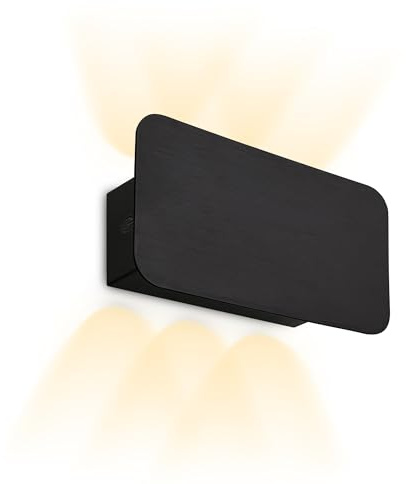 BRILONER - Applique senza collegamento alla rete elettrica con batteria ricaricabile, touch, dimmerabile, applique, 17x9x4,3 cm, nero