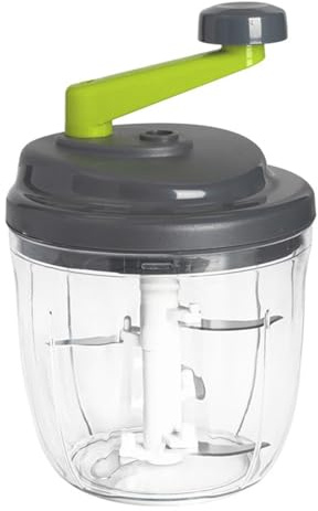 Picadora manual para verduras – Cortador de verduras de manivela con recipiente integrado | Herramienta de cocina eficaz para picar ajo, nueces, zanahorias, más para cocinar