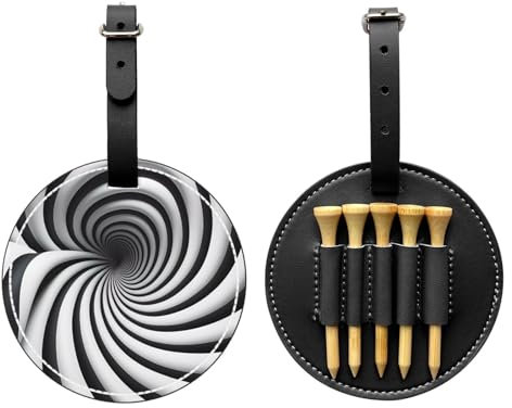 WZYCWB Spirale illusione ottica GIF speciale stampato Golf tee Storage Bag - Portatile Hanging Buckle Design, Nero , Taglia unica, Valigia
