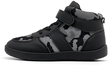 prechentty Kids High Top Barefoot Shoes for Boys & Girls - Natural Movement, Anti-Skid, and Durable Size Little Kid 13 Camouflage Black
