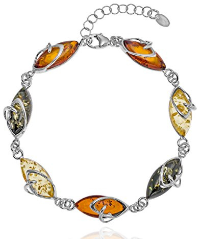Copal Bracciale Da Donna Con Elementi In Ambra Naturale E Argento Sterling