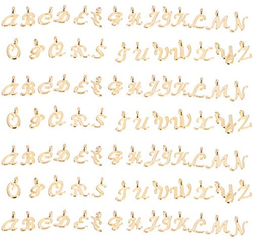 EXCEART 156 StüCk Goldene Buchstaben Charms AnhäNger FüR Diy ArmbäNder Schmuckherstellung - Metall Alphabet AnhäNger FüR Wohnkultur, SchlüSselanhäNger, Handys, GeldböRsendekor