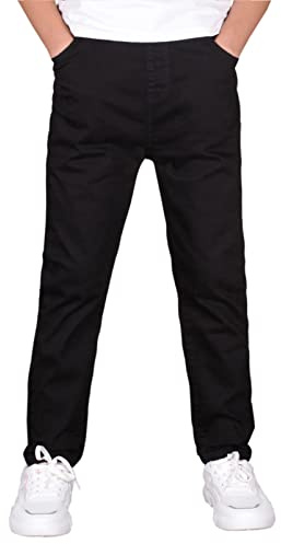 CAMLAKEE Pantalon Enfant Cargo Jogging Pants Garçons Respirant Printemps L'été Automne Pantalons de Sport Noir 6-7 Ans/Taille 130