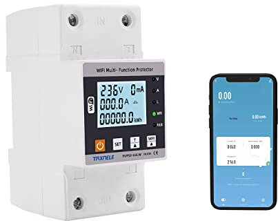 Wi-Fi TUYA Contatore Di Energia Intelligente Dispersione A Terra Relè Di Protezione Da Sovratensione 230V 63A Interruttore Automatico Timer Energia Contatore KWh Smart Life, Controllo Vocale