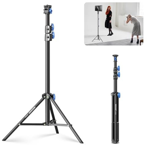NEEWER 28-61/72-155cm Photography Light Stand with 180° & 360° Adjustable Head, Aluminum Portable Video Tripod Stand with 1/4 Screw & Cold Shoe for LED Video Light, Ring Light, Flash, Mic, ST155A