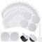 SIWOKJJO 70Pcs 60mm Aluminum Foil Lids, Coffee Pod Seals with Brush, Reusable Pod Seals, Compatible with Vertuo Coffee Capsules